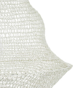 GloboStar® KENTUCKY 01874 Vintage Κρεμαστό Φωτιστικό Οροφής Μονόφωτο 1 x E27 AC220-240V IP20 – Φ50 x Υ90cm – Μπεζ Εκρού Μεταλλικό Πλέγμα