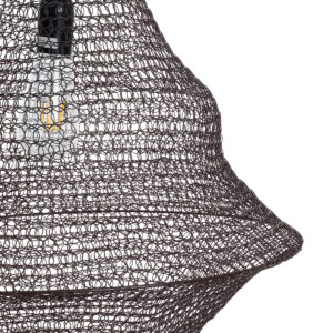 GloboStar® KENTUCKY 01875 Vintage Κρεμαστό Φωτιστικό Οροφής Μονόφωτο 1 x E27 AC220-240V IP20 – Φ50 x Υ90cm – Σκούρο Καφέ Μεταλλικό Πλέγμα