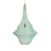 GloboStar® KENTUCKY 01876 Vintage Κρεμαστό Φωτιστικό Οροφής Μονόφωτο 1 x E27 AC220-240V IP20 – Φ50 x Υ90cm – Τιρκουάζ Μεταλλικό Πλέγμα