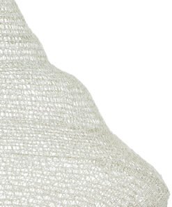 GloboStar® KENTUCKY 01877 Vintage Κρεμαστό Φωτιστικό Οροφής Μονόφωτο 1 x E27 AC220-240V IP20 – Φ80 x Υ140cm – Μπεζ Εκρού Μεταλλικό Πλέγμα