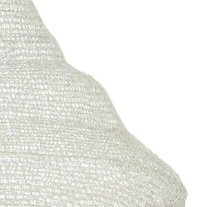 GloboStar® KENTUCKY 01877 Vintage Κρεμαστό Φωτιστικό Οροφής Μονόφωτο 1 x E27 AC220-240V IP20 – Φ80 x Υ140cm – Μπεζ Εκρού Μεταλλικό Πλέγμα