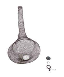 GloboStar® KENTUCKY 01878 Vintage Κρεμαστό Φωτιστικό Οροφής Μονόφωτο 1 x E27 AC220-240V IP20 – Φ80 x Υ140cm – Σκούρο Καφέ Μεταλλικό Πλέγμα