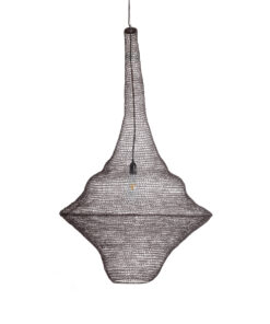 GloboStar® KENTUCKY 01878 Vintage Κρεμαστό Φωτιστικό Οροφής Μονόφωτο 1 x E27 AC220-240V IP20 – Φ80 x Υ140cm – Σκούρο Καφέ Μεταλλικό Πλέγμα