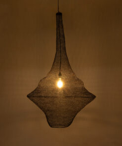 GloboStar® KENTUCKY 01878 Vintage Κρεμαστό Φωτιστικό Οροφής Μονόφωτο 1 x E27 AC220-240V IP20 – Φ80 x Υ140cm – Σκούρο Καφέ Μεταλλικό Πλέγμα