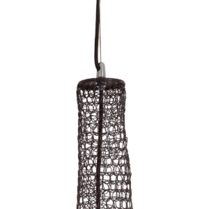 GloboStar® KENTUCKY 01878 Vintage Κρεμαστό Φωτιστικό Οροφής Μονόφωτο 1 x E27 AC220-240V IP20 – Φ80 x Υ140cm – Σκούρο Καφέ Μεταλλικό Πλέγμα