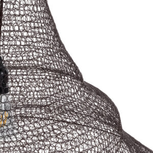 GloboStar® KENTUCKY 01878 Vintage Κρεμαστό Φωτιστικό Οροφής Μονόφωτο 1 x E27 AC220-240V IP20 – Φ80 x Υ140cm – Σκούρο Καφέ Μεταλλικό Πλέγμα