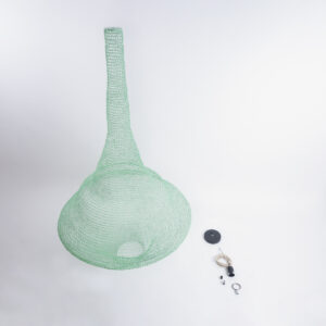 GloboStar® KENTUCKY 01879 Vintage Κρεμαστό Φωτιστικό Οροφής Μονόφωτο 1 x E27 AC220-240V IP20 – Φ80 x Υ140cm – Τιρκουάζ Μεταλλικό Πλέγμα