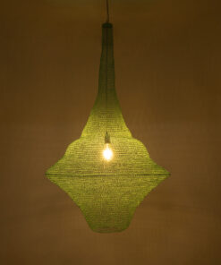 GloboStar® KENTUCKY 01879 Vintage Κρεμαστό Φωτιστικό Οροφής Μονόφωτο 1 x E27 AC220-240V IP20 – Φ80 x Υ140cm – Τιρκουάζ Μεταλλικό Πλέγμα