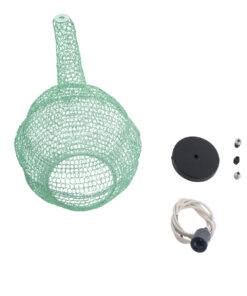 GloboStar® KENTUCKY 01882 Vintage Κρεμαστό Φωτιστικό Οροφής Μονόφωτο 1 x E27 AC220-240V IP20 – Φ30 x Υ50cm – Τιρκουάζ Μεταλλικό Πλέγμα