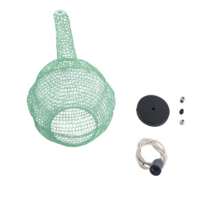 GloboStar® KENTUCKY 01882 Vintage Κρεμαστό Φωτιστικό Οροφής Μονόφωτο 1 x E27 AC220-240V IP20 – Φ30 x Υ50cm – Τιρκουάζ Μεταλλικό Πλέγμα