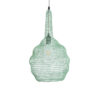 GloboStar® KENTUCKY 01882 Vintage Κρεμαστό Φωτιστικό Οροφής Μονόφωτο 1 x E27 AC220-240V IP20 – Φ30 x Υ50cm – Τιρκουάζ Μεταλλικό Πλέγμα