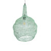 GloboStar® KENTUCKY 01882 Vintage Κρεμαστό Φωτιστικό Οροφής Μονόφωτο 1 x E27 AC220-240V IP20 – Φ30 x Υ50cm – Τιρκουάζ Μεταλλικό Πλέγμα