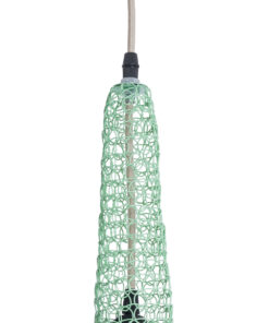 GloboStar® KENTUCKY 01882 Vintage Κρεμαστό Φωτιστικό Οροφής Μονόφωτο 1 x E27 AC220-240V IP20 – Φ30 x Υ50cm – Τιρκουάζ Μεταλλικό Πλέγμα