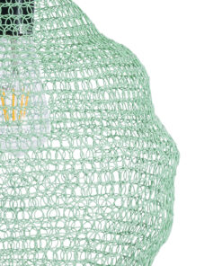 GloboStar® KENTUCKY 01882 Vintage Κρεμαστό Φωτιστικό Οροφής Μονόφωτο 1 x E27 AC220-240V IP20 – Φ30 x Υ50cm – Τιρκουάζ Μεταλλικό Πλέγμα