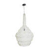 GloboStar® KENTUCKY 01883 Vintage Κρεμαστό Φωτιστικό Οροφής Μονόφωτο 1 x E27 AC220-240V IP20 – Φ60 x Υ90cm – Μπεζ Εκρού Μεταλλικό Πλέγμα