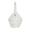 GloboStar® KENTUCKY 01883 Vintage Κρεμαστό Φωτιστικό Οροφής Μονόφωτο 1 x E27 AC220-240V IP20 – Φ60 x Υ90cm – Μπεζ Εκρού Μεταλλικό Πλέγμα