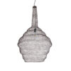 GloboStar® KENTUCKY 01884 Vintage Κρεμαστό Φωτιστικό Οροφής Μονόφωτο 1 x E27 AC220-240V IP20 – Φ60 x Υ90cm – Σκούρο Καφέ Μεταλλικό Πλέγμα