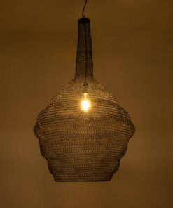 GloboStar® KENTUCKY 01884 Vintage Κρεμαστό Φωτιστικό Οροφής Μονόφωτο 1 x E27 AC220-240V IP20 – Φ60 x Υ90cm – Σκούρο Καφέ Μεταλλικό Πλέγμα