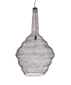 GloboStar® KENTUCKY 01884 Vintage Κρεμαστό Φωτιστικό Οροφής Μονόφωτο 1 x E27 AC220-240V IP20 – Φ60 x Υ90cm – Σκούρο Καφέ Μεταλλικό Πλέγμα