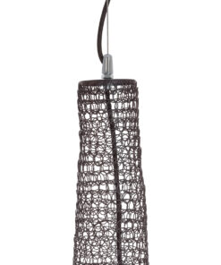 GloboStar® KENTUCKY 01884 Vintage Κρεμαστό Φωτιστικό Οροφής Μονόφωτο 1 x E27 AC220-240V IP20 – Φ60 x Υ90cm – Σκούρο Καφέ Μεταλλικό Πλέγμα