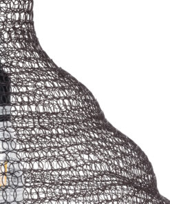 GloboStar® KENTUCKY 01884 Vintage Κρεμαστό Φωτιστικό Οροφής Μονόφωτο 1 x E27 AC220-240V IP20 – Φ60 x Υ90cm – Σκούρο Καφέ Μεταλλικό Πλέγμα