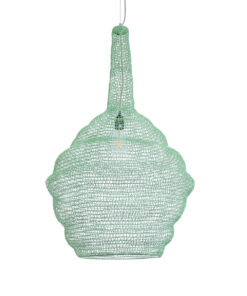 GloboStar® KENTUCKY 01885 Vintage Κρεμαστό Φωτιστικό Οροφής Μονόφωτο 1 x E27 AC220-240V IP20 – Φ60 x Υ90cm – Τιρκουάζ Μεταλλικό Πλέγμα