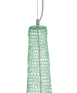 GloboStar® KENTUCKY 01885 Vintage Κρεμαστό Φωτιστικό Οροφής Μονόφωτο 1 x E27 AC220-240V IP20 – Φ60 x Υ90cm – Τιρκουάζ Μεταλλικό Πλέγμα