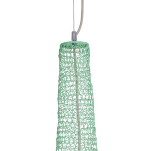 GloboStar® KENTUCKY 01885 Vintage Κρεμαστό Φωτιστικό Οροφής Μονόφωτο 1 x E27 AC220-240V IP20 – Φ60 x Υ90cm – Τιρκουάζ Μεταλλικό Πλέγμα