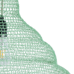 GloboStar® KENTUCKY 01885 Vintage Κρεμαστό Φωτιστικό Οροφής Μονόφωτο 1 x E27 AC220-240V IP20 – Φ60 x Υ90cm – Τιρκουάζ Μεταλλικό Πλέγμα