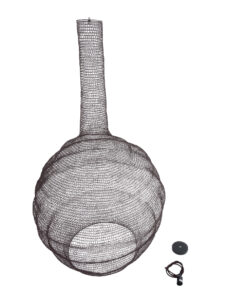 GloboStar® KENTUCKY 01887 Vintage Κρεμαστό Φωτιστικό Οροφής Μονόφωτο 1 x E27 AC220-240V IP20 – Φ90 x Υ110cm – Σκούρο Καφέ Μεταλλικό Πλέγμα