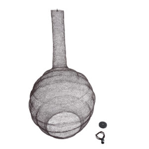 GloboStar® KENTUCKY 01887 Vintage Κρεμαστό Φωτιστικό Οροφής Μονόφωτο 1 x E27 AC220-240V IP20 – Φ90 x Υ110cm – Σκούρο Καφέ Μεταλλικό Πλέγμα