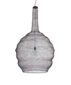 GloboStar® KENTUCKY 01887 Vintage Κρεμαστό Φωτιστικό Οροφής Μονόφωτο 1 x E27 AC220-240V IP20 – Φ90 x Υ110cm – Σκούρο Καφέ Μεταλλικό Πλέγμα