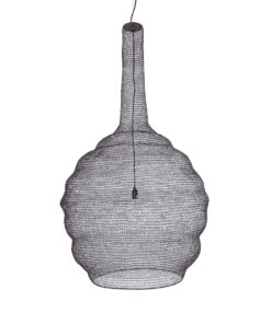 GloboStar® KENTUCKY 01887 Vintage Κρεμαστό Φωτιστικό Οροφής Μονόφωτο 1 x E27 AC220-240V IP20 – Φ90 x Υ110cm – Σκούρο Καφέ Μεταλλικό Πλέγμα