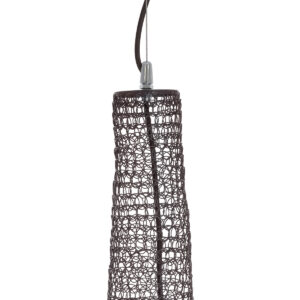 GloboStar® KENTUCKY 01887 Vintage Κρεμαστό Φωτιστικό Οροφής Μονόφωτο 1 x E27 AC220-240V IP20 – Φ90 x Υ110cm – Σκούρο Καφέ Μεταλλικό Πλέγμα