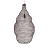 GloboStar® KENTUCKY 01896 Vintage Κρεμαστό Φωτιστικό Οροφής Μονόφωτο 1 x E27 AC220-240V IP20 – Φ40 x Υ70cm – Σκούρο Καφέ Μεταλλικό Πλέγμα