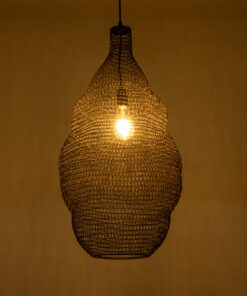 GloboStar® KENTUCKY 01896 Vintage Κρεμαστό Φωτιστικό Οροφής Μονόφωτο 1 x E27 AC220-240V IP20 – Φ40 x Υ70cm – Σκούρο Καφέ Μεταλλικό Πλέγμα