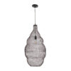 GloboStar® KENTUCKY 01896 Vintage Κρεμαστό Φωτιστικό Οροφής Μονόφωτο 1 x E27 AC220-240V IP20 – Φ40 x Υ70cm – Σκούρο Καφέ Μεταλλικό Πλέγμα