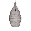 GloboStar® KENTUCKY 01896 Vintage Κρεμαστό Φωτιστικό Οροφής Μονόφωτο 1 x E27 AC220-240V IP20 – Φ40 x Υ70cm – Σκούρο Καφέ Μεταλλικό Πλέγμα