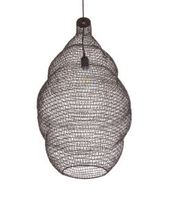 GloboStar® KENTUCKY 01896 Vintage Κρεμαστό Φωτιστικό Οροφής Μονόφωτο 1 x E27 AC220-240V IP20 – Φ40 x Υ70cm – Σκούρο Καφέ Μεταλλικό Πλέγμα