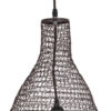GloboStar® KENTUCKY 01896 Vintage Κρεμαστό Φωτιστικό Οροφής Μονόφωτο 1 x E27 AC220-240V IP20 – Φ40 x Υ70cm – Σκούρο Καφέ Μεταλλικό Πλέγμα