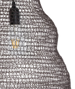 GloboStar® KENTUCKY 01896 Vintage Κρεμαστό Φωτιστικό Οροφής Μονόφωτο 1 x E27 AC220-240V IP20 – Φ40 x Υ70cm – Σκούρο Καφέ Μεταλλικό Πλέγμα