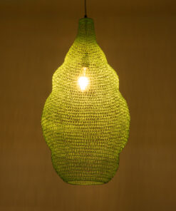 GloboStar® KENTUCKY 01897 Vintage Κρεμαστό Φωτιστικό Οροφής Μονόφωτο 1 x E27 AC220-240V IP20 – Φ40 x Υ70cm – Τιρκουάζ Μεταλλικό Πλέγμα