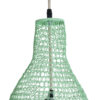 GloboStar® KENTUCKY 01897 Vintage Κρεμαστό Φωτιστικό Οροφής Μονόφωτο 1 x E27 AC220-240V IP20 – Φ40 x Υ70cm – Τιρκουάζ Μεταλλικό Πλέγμα