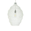 GloboStar® KENTUCKY 01898 Vintage Κρεμαστό Φωτιστικό Οροφής Μονόφωτο 1 x E27 AC220-240V IP20 – Φ40 x Υ60cm – Μπεζ Εκρού Μεταλλικό Πλέγμα