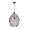 GloboStar® KENTUCKY 01899 Vintage Κρεμαστό Φωτιστικό Οροφής Μονόφωτο 1 x E27 AC220-240V IP20 – Φ40 x Υ60cm – Σκούρο Καφέ Μεταλλικό Πλέγμα