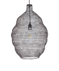 GloboStar® KENTUCKY 01899 Vintage Κρεμαστό Φωτιστικό Οροφής Μονόφωτο 1 x E27 AC220-240V IP20 – Φ40 x Υ60cm – Σκούρο Καφέ Μεταλλικό Πλέγμα