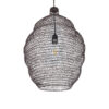 GloboStar® KENTUCKY 01899 Vintage Κρεμαστό Φωτιστικό Οροφής Μονόφωτο 1 x E27 AC220-240V IP20 – Φ40 x Υ60cm – Σκούρο Καφέ Μεταλλικό Πλέγμα