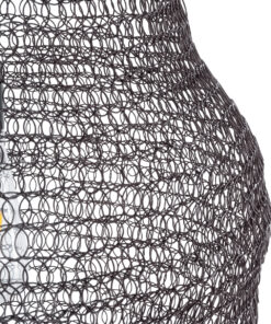 GloboStar® KENTUCKY 01899 Vintage Κρεμαστό Φωτιστικό Οροφής Μονόφωτο 1 x E27 AC220-240V IP20 – Φ40 x Υ60cm – Σκούρο Καφέ Μεταλλικό Πλέγμα