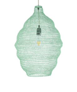 GloboStar® KENTUCKY 01900 Vintage Κρεμαστό Φωτιστικό Οροφής Μονόφωτο 1 x E27 AC220-240V IP20 – Φ40 x Υ60cm – Τιρκουάζ Μεταλλικό Πλέγμα