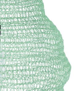 GloboStar® KENTUCKY 01900 Vintage Κρεμαστό Φωτιστικό Οροφής Μονόφωτο 1 x E27 AC220-240V IP20 – Φ40 x Υ60cm – Τιρκουάζ Μεταλλικό Πλέγμα